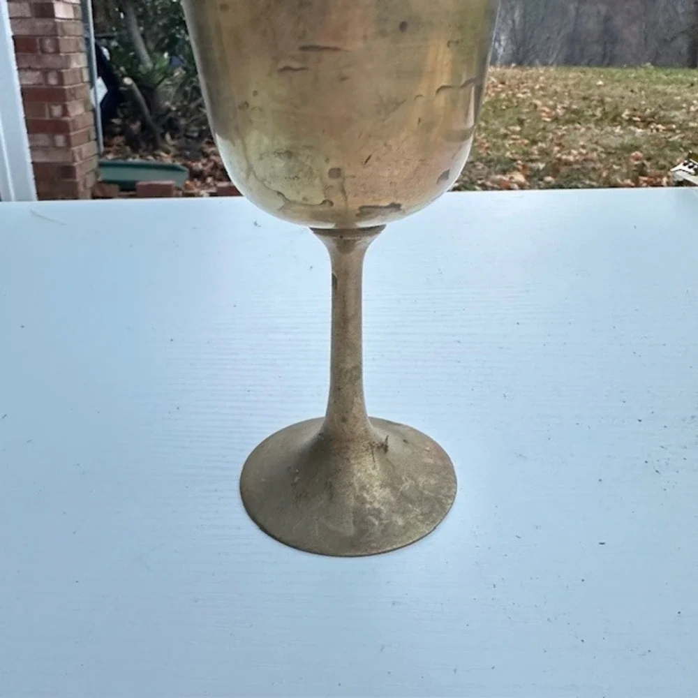 Vintage Interpur Brass Goblet‎ Chalice Shabby Chic Rustic Decor